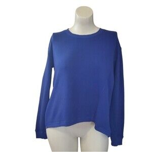 Wilt Asymmetrical Long Sleeve Sweatshirt Top Blue New